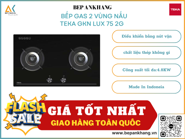 BẾP GAS 2 Vùng nấu Teka GKN LUX 75 2G - Made in Indonesia